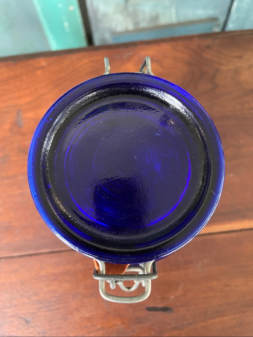 Vintage cobalt blue glass storage jar. Crownford China Co. product - Picture 5 of 8